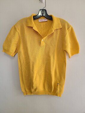 Orlebar Brown Polo Shirt Yellow Knit Men's size M